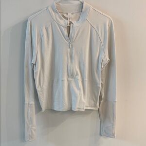 Lululemon cropped long sleeve white pullover top